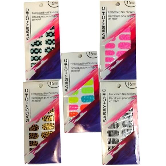 Sassy + Chic Nail Stickers with Zipper Bag NWOT - Picture 2 of 8